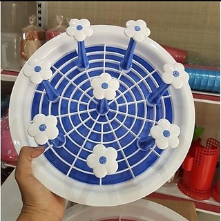 Khay Úp Cốc, Giá Úp Ly 6 Cốc, 8 Cốc Nhựa Hình Hoa Xinh Xắn, Khay Nhựa Úp Cốc Chén Nhựa Việt Nhật