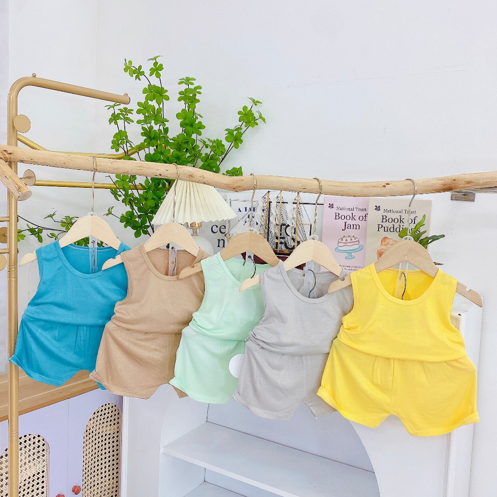 [A205 Mềm, Mát, Được Chọn Mầu] Bộ Ba Lỗ Trơn Không Họa Tiết Chất vải Thun Lạnh Mềm Mát