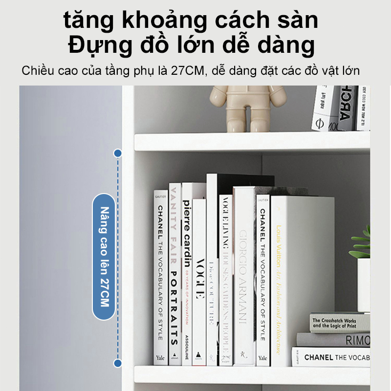 Kệ để đồ 5 tầng màu trắng Cho phòng ngủ nhỏ Phòng khách Góc học tập Tiết kiệm diện tích 𝙎𝙐𝙉𝙉𝙔 𝘽𝙄𝙀𝙍𝙀