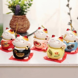 Bộ 5 tượng mèo sứ thần tài Maneki Neko