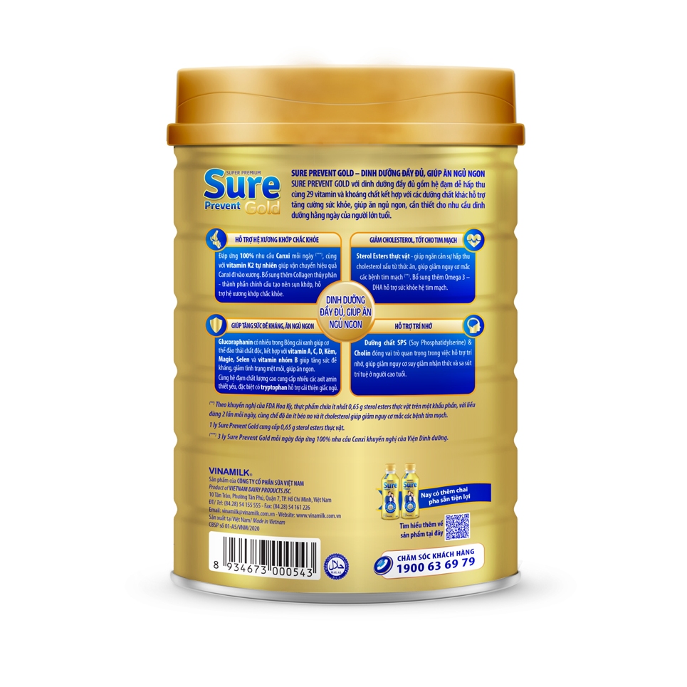 Sữa Bột Vinamilk Sure Prevent Gold Hộp 900g - Chính hãng Date 11/2026 ...