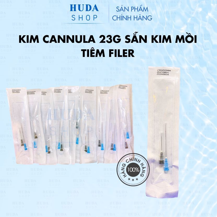 Kim đầu tù tiêm Filler HA cấy mỡ có sẵn kim mồi TIME MACHINE Cannula 23G size 50mm cao cấp