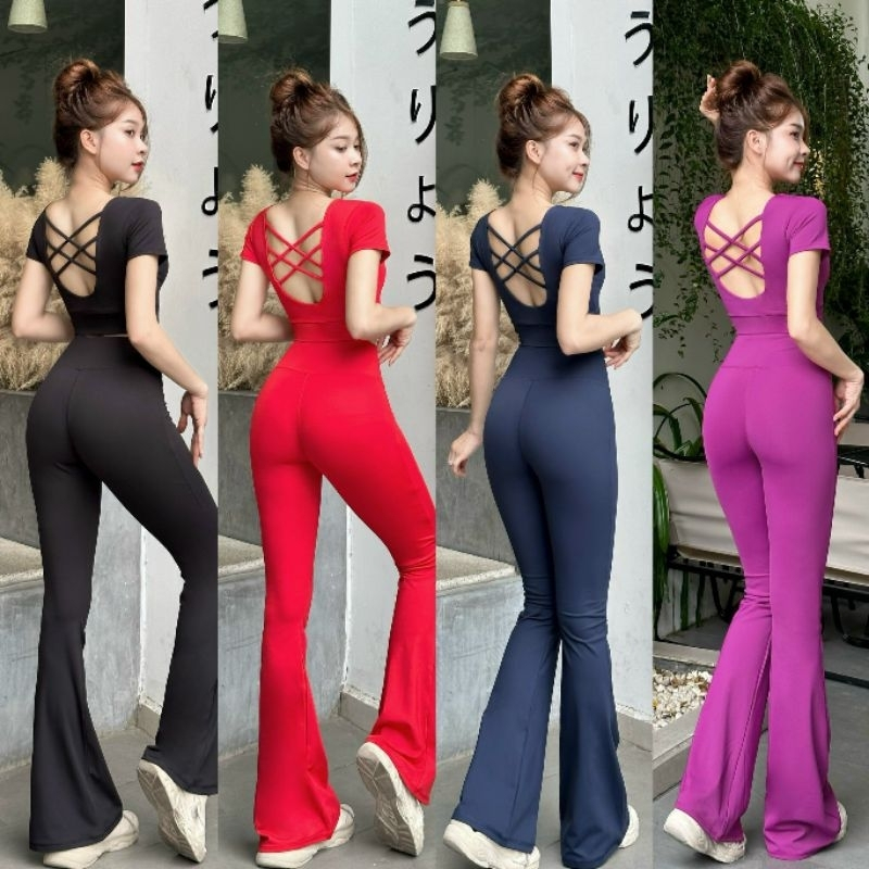 Bộ đồ jumba KIMDUNG KD10 ống loe tập yoga gym aerobic nữ