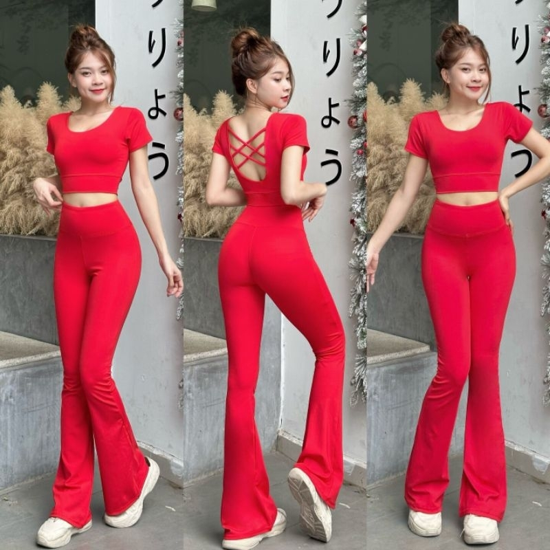 Bộ đồ jumba KIMDUNG KD10 ống loe tập yoga gym aerobic nữ
