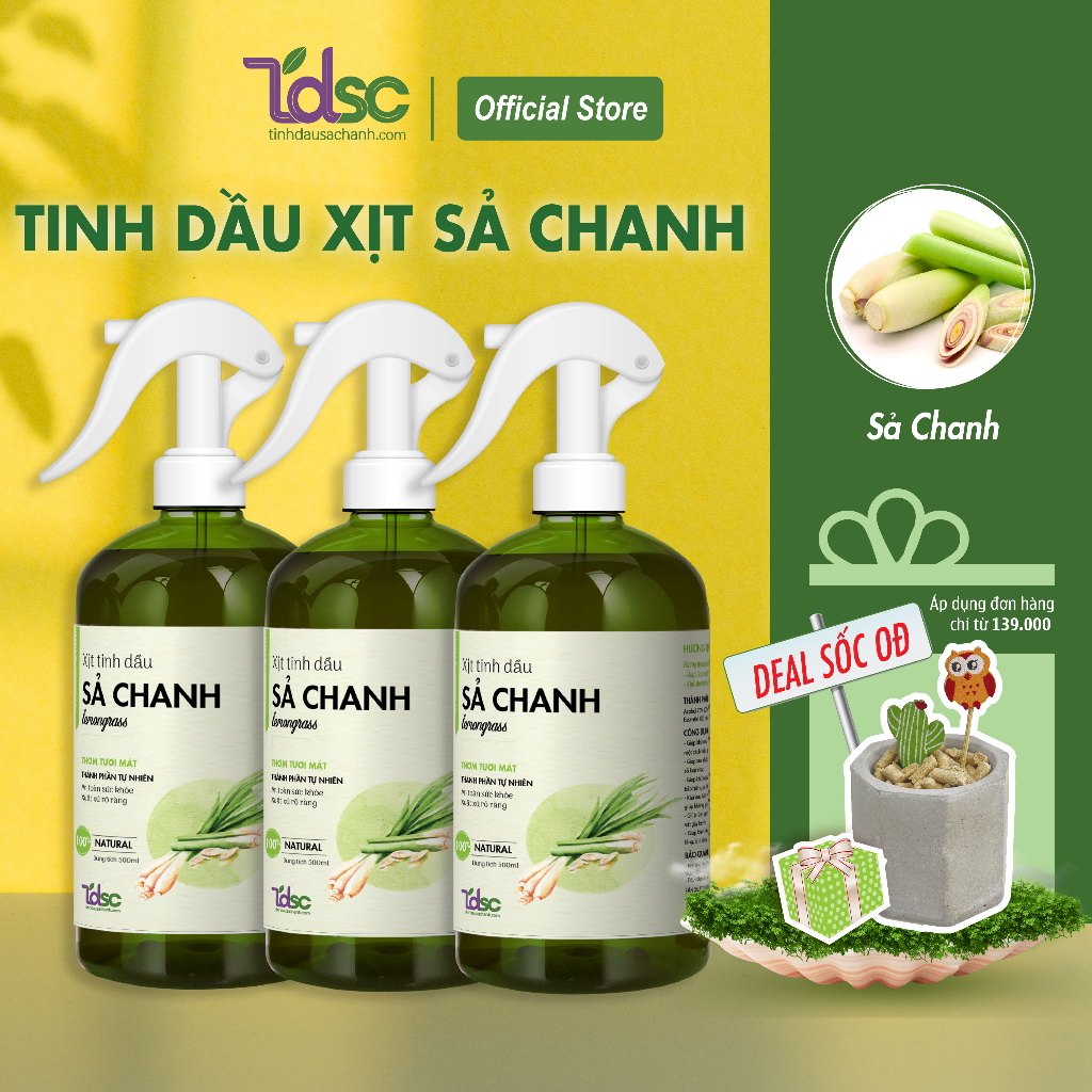 Chai Xịt Tinh Dầu Sả Chanh Nguyên Chất Thơm Phòng Đuổi Muỗi, Tinh Dầu ...