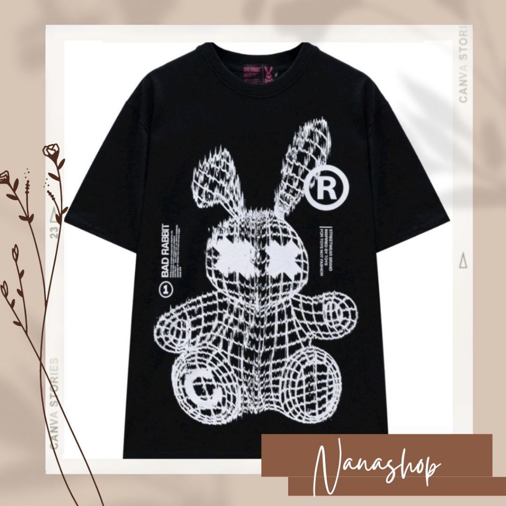 Áo thun Bad Rabbit tay lỡ form rộng dễ phối đồ,áo phông nam nữ Unisex ...