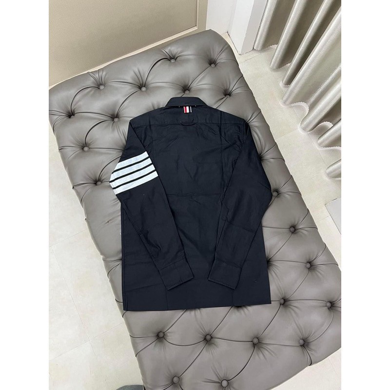 ⚡️[Hight Quality] Áo Sơ Mi Th.om Đen Khóa Kéo Vải Oxford - Điểm Nhấn 4 Vạch Trắng Cao Cấp - Qccc Hottrend Nam Nữ TB