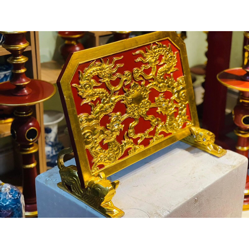 Giá Văn gỗ dổi, Sơn son thếp vàng