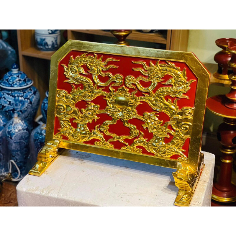 Giá Văn gỗ dổi, Sơn son thếp vàng