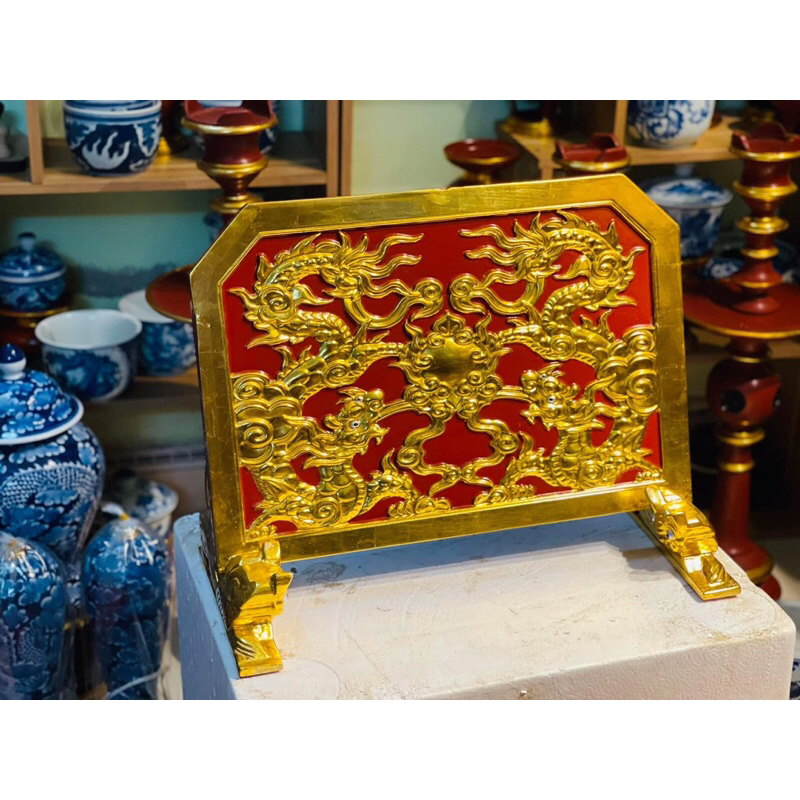 Giá Văn gỗ dổi, Sơn son thếp vàng