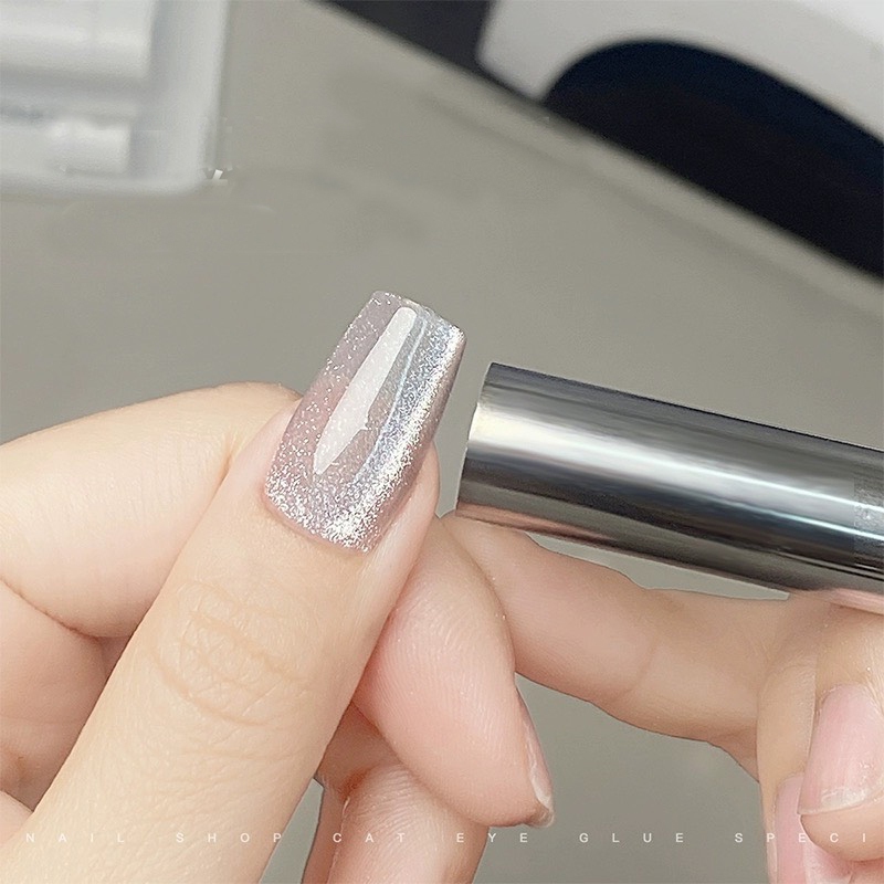 Nam châm trụ to size 15cm hơ nổi vân mắt mèo trang trí móng