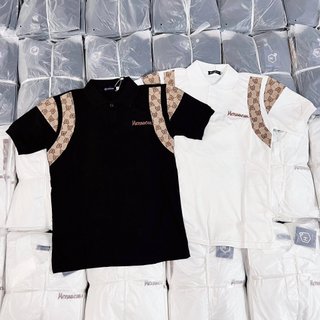 ÁO THUN CỔ TRỤ PHỐI 2 VIỀN HỌA TIẾT SIÊU ĐẸP THÊU CHỮ MENSWEAR