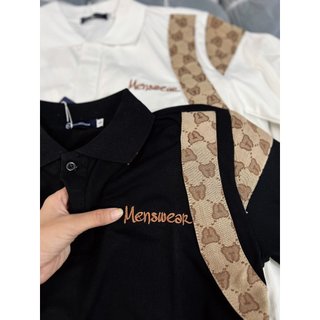 ÁO THUN CỔ TRỤ PHỐI 2 VIỀN HỌA TIẾT SIÊU ĐẸP THÊU CHỮ MENSWEAR