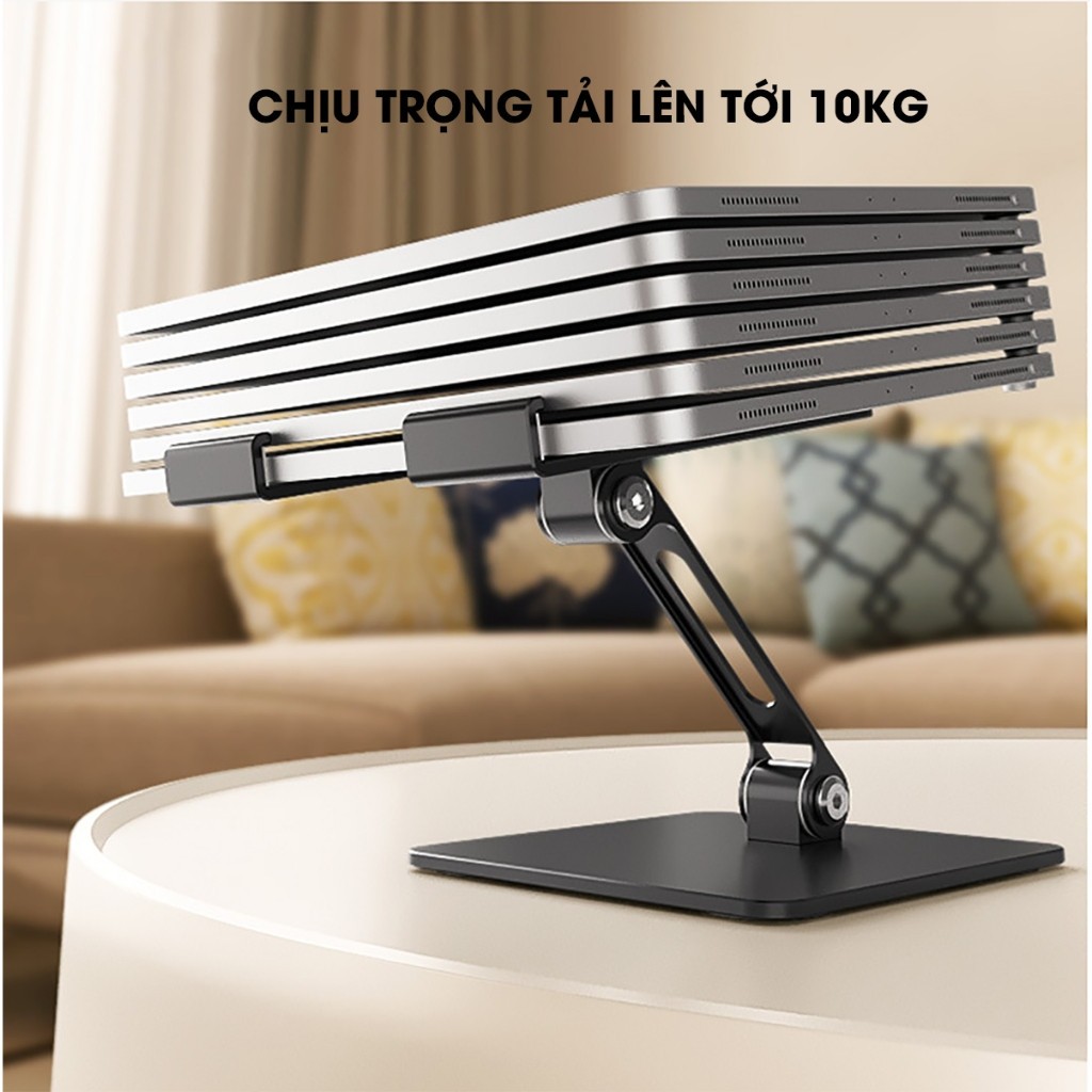 Giá đỡ ipad, Máy tính bảng hợp kim nhôm phiên bản mới cao cấp, Đế kẹp điện thoại chống rung xem phim, đọc sách gấp gọn
