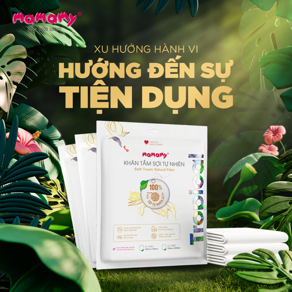 Ảnh Khăn mặt nén, khăn tắm du lịch Mamamy Tropical dùng một lần tiện lợi chất liệu 100% sợi tư nhiên và rayon 2