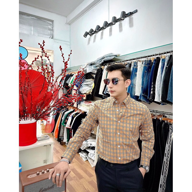 ⚡️[Hight Quality] Áo Sơ Mi Bbr Kẻ Sọc Vàng - Check Họa Tiết Kẻ Tăm Nhỏ Cao Cấp - Qccc Hottrend Full Túi Tag