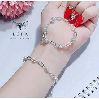 Lắc tay bạc Lopa , lắc tay xích cầu xinh xắn điệu đà Bạc Lopa