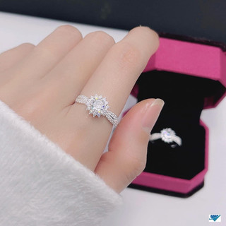 Nhẫn nữ bạc ta Sk30, nhẫn hoa sen thân xẻ sang trọng , điệu đà Bạc Lopa
