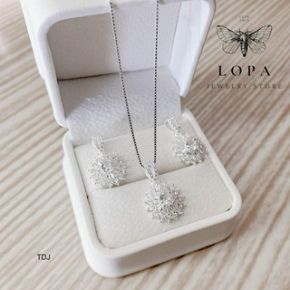 Dây chuyền Bạc ta Lopa , Sk14 dây trơn mặt hoa mai xinh xắn điệu đà