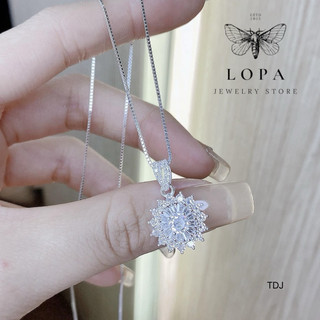 Dây chuyền Bạc ta Lopa , Sk14 dây trơn mặt hoa mai xinh xắn điệu đà