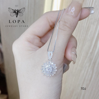 Dây chuyền Bạc ta Lopa , Sk14 dây trơn mặt hoa mai xinh xắn điệu đà