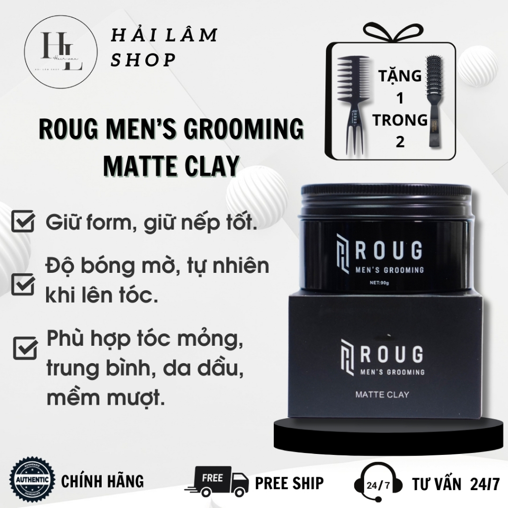 Sáp vuốt tóc Roug Men's Grooming Matte Clay - 90g - Cao cấp Singapore ...