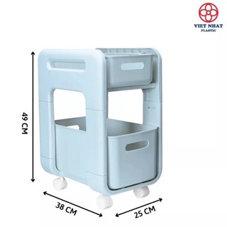Kệ trượt đa năng Hokori Việt Nhật  có bánh xe dễ dàng di chuyển, Kệ đựng đồ phòng tắm nhà bếp 5588