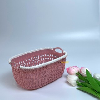 Giỏ nhựa hoa, Rổ đựng đồ Việt Nhật, có tay cầm tiện dụng đa năng 2 kích cỡ 3377