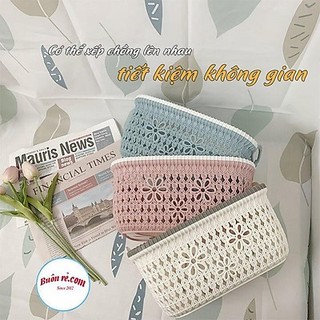 Giỏ nhựa hoa, Rổ đựng đồ Việt Nhật, có tay cầm tiện dụng đa năng 2 kích cỡ 3377