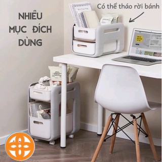 Kệ trượt đa năng Hokori Việt Nhật  có bánh xe dễ dàng di chuyển, Kệ đựng đồ phòng tắm nhà bếp 5588