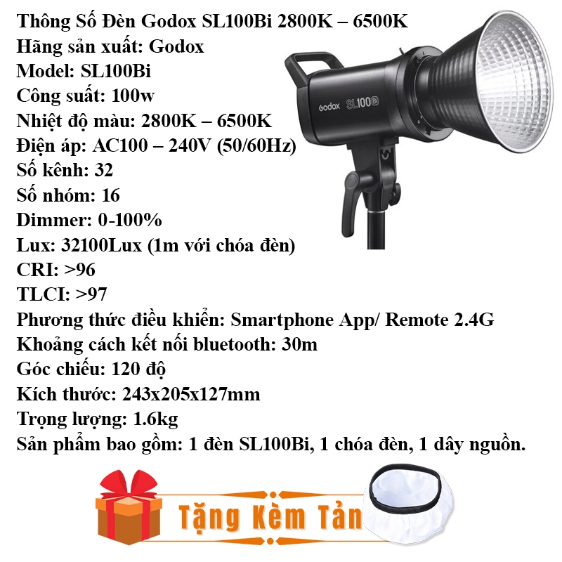 Đèn Led Godox SL100D và Godox SL100Bi 2800K – 6500K – Hàng Chính Hãng ...