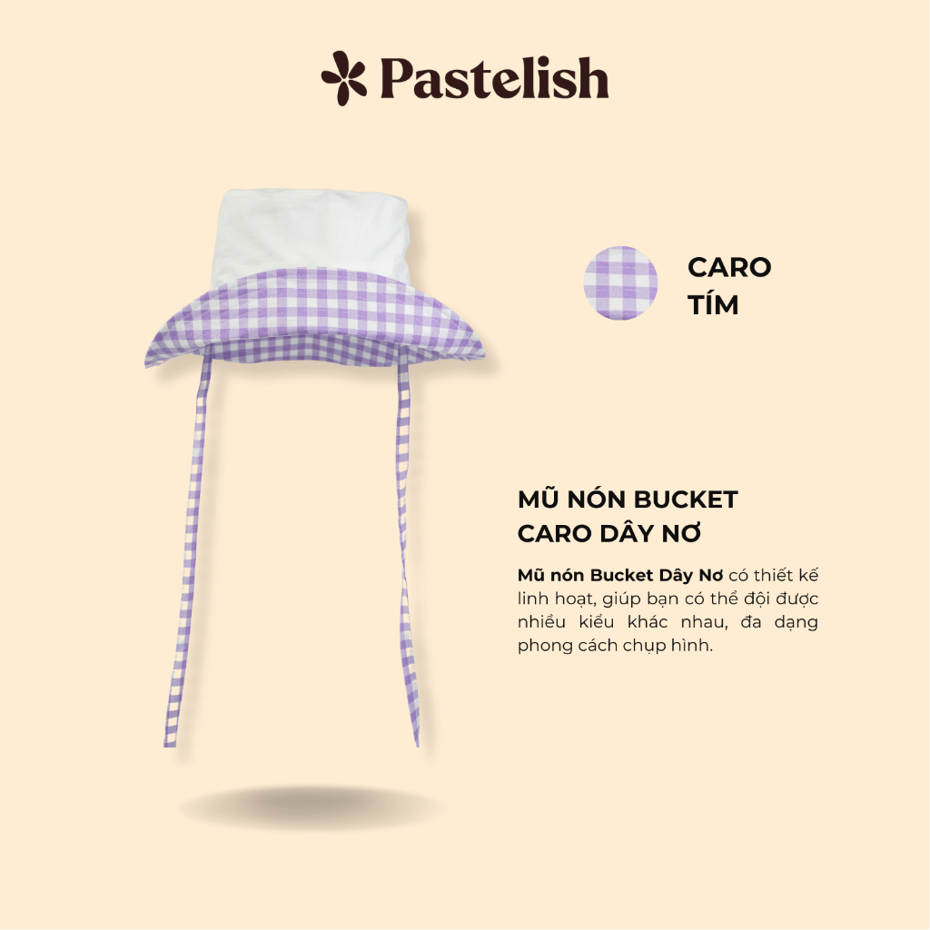 Mũ nón Bucket CARO Dây Nơ - Đội nhiều kiểu - Phong Cách Ulzzang - Pastelish Hat