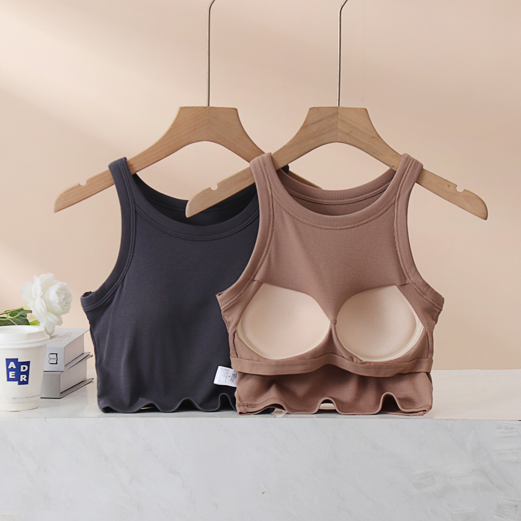Áo Croptop Nữ, Áo 2 Dây Ba Lỗ Nữ Vải Cotton Co Giãn Thoáng Mát Có Đệm Mút Thoáng Mát Năng Động LA029 LA033