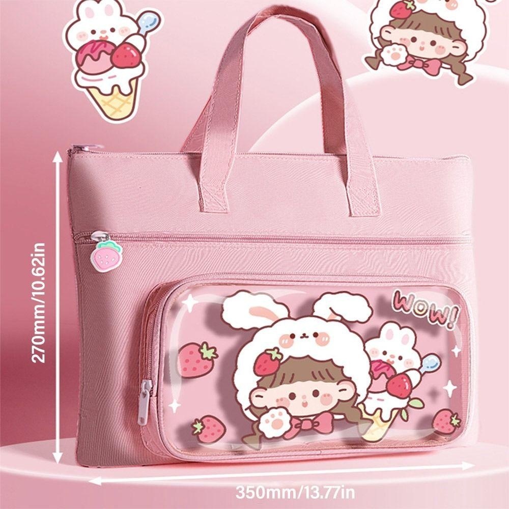 Túi đi học thêm cho bé màu sắc hoạt hình sinh động size to 35*27cm đựng được nhiều đồ dùng đựng vừa khổ A4