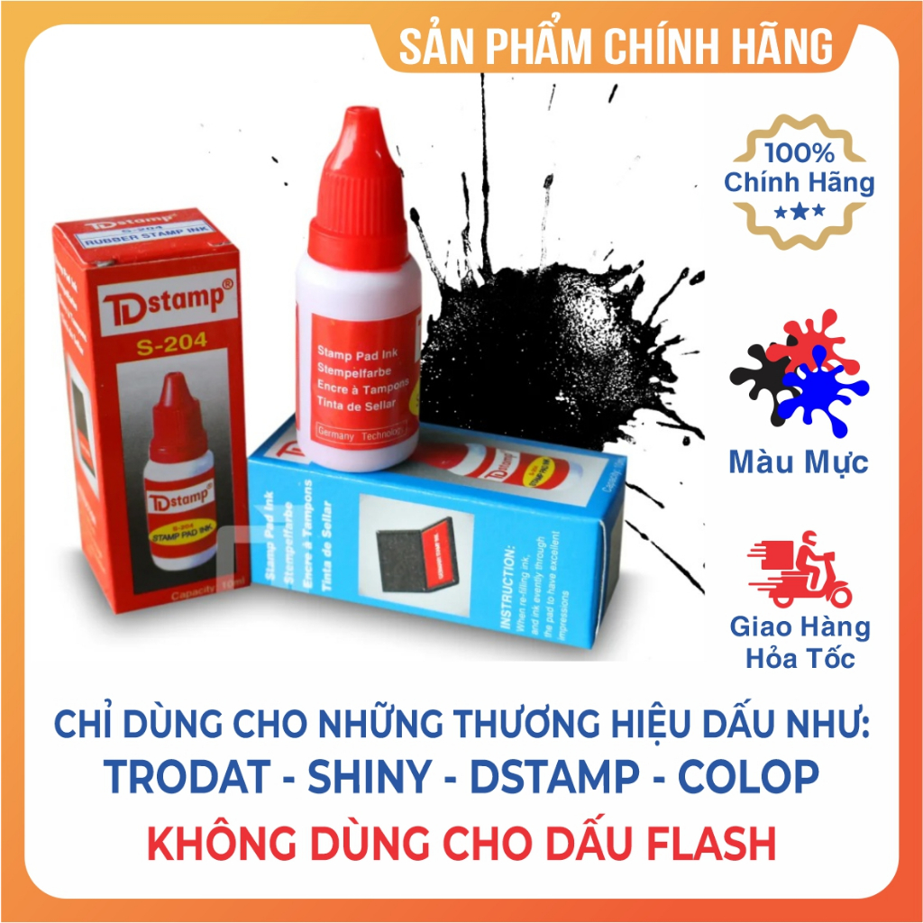 Mực Dấu 10ml, Mực Nước Dùng Cho Tất Cả Các Loại Dấu Thông Dụng In Trên ...