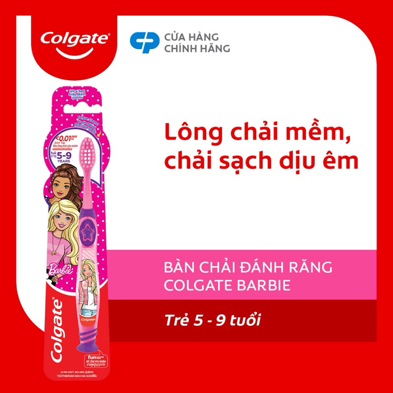 Bàn chải cho bé Colgate lông siêu mềm Spiderman/Batman/Barbie Girl 5 - 9 tuổi/ Minion 2-5 tuổi