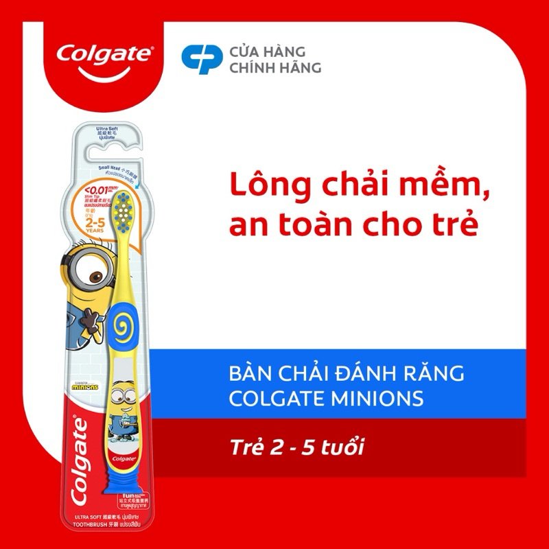 Bàn chải cho bé Colgate lông siêu mềm Spiderman/Batman/Barbie Girl 5 - 9 tuổi/ Minion 2-5 tuổi