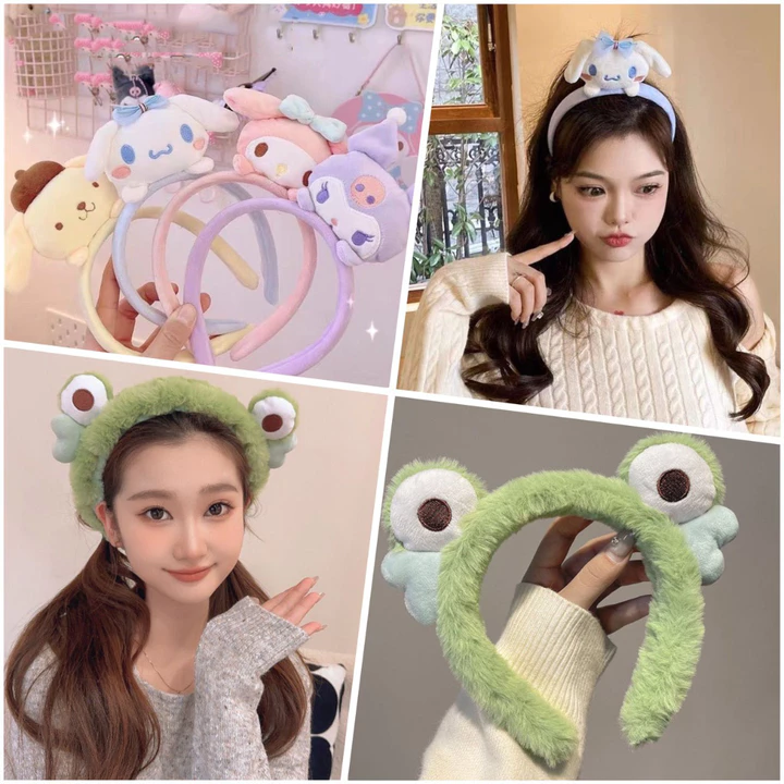 Bờm cài tóc hàn quốc, bờm hoạt hình dễ thương,bờm tóc con ếch đáng yêu, băng đô cài tóc cute PK25