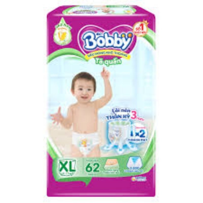 Tã quần Bobby M76, L68, XL62, XXL56 miếng