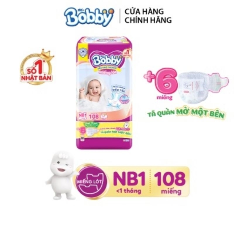 Miếng lót Bobby Newborn 1(108 miếng), Newborn 2 (60miếng)