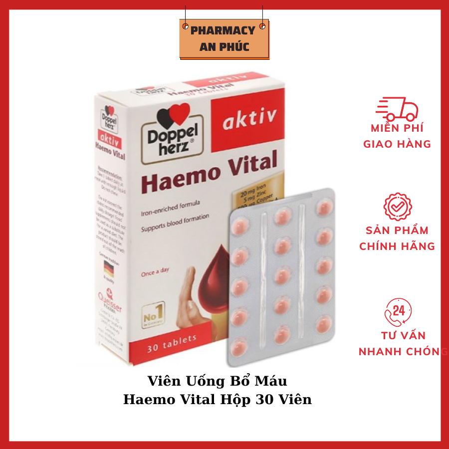Viên Uống bổ sung sắt cho bà bầu Haemo Vital - Bổ sung sắt và vitamin ...
