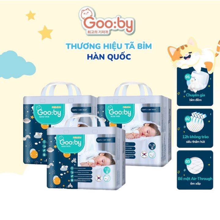 Tã Bỉm Gooby Hàn Quốc Cao Cấp size dán/quần NB/S/M/L/XL/XXLĐủ Size M/L/XL/XXL Cho Bé Từ 6kg - 24kg