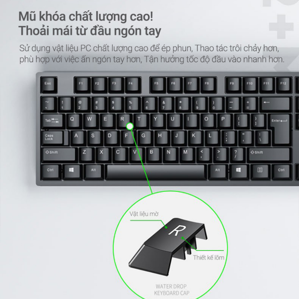 Combo Bàn Phím Chuột Máy Tính Văn Phòng DEIOG DY 818 Thiết Kế Khay Đựng Bút Hàng Chính Hãng
