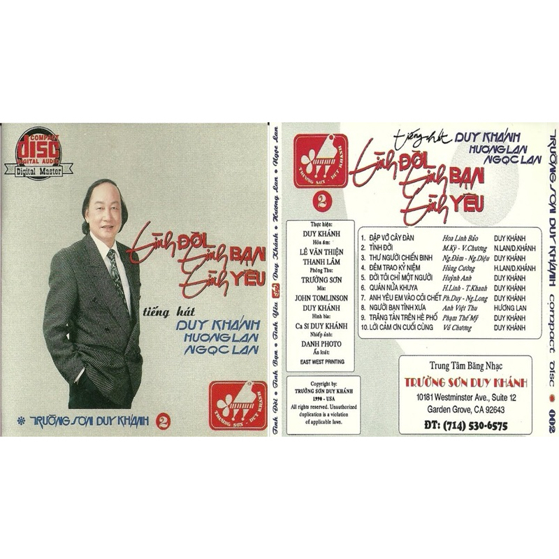 Băng Cassette Duy Khánh - Tình Đời, Tình Bạn, Tình Yêu