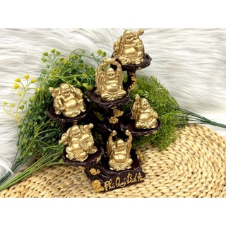 Bộ 6 Tượng Bồ Tát Di Lặc(Phật Di Lặc) tọa đế Phú Quý Bình An (màu vàng kim)