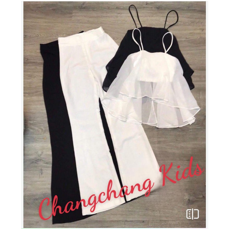sét quần loe bé gái  áo dây sành điệu sang chảnh phù hợp mẹ bé 3,4,5,6,7,8,9,10,11,12,13,14,15,16 tuổi