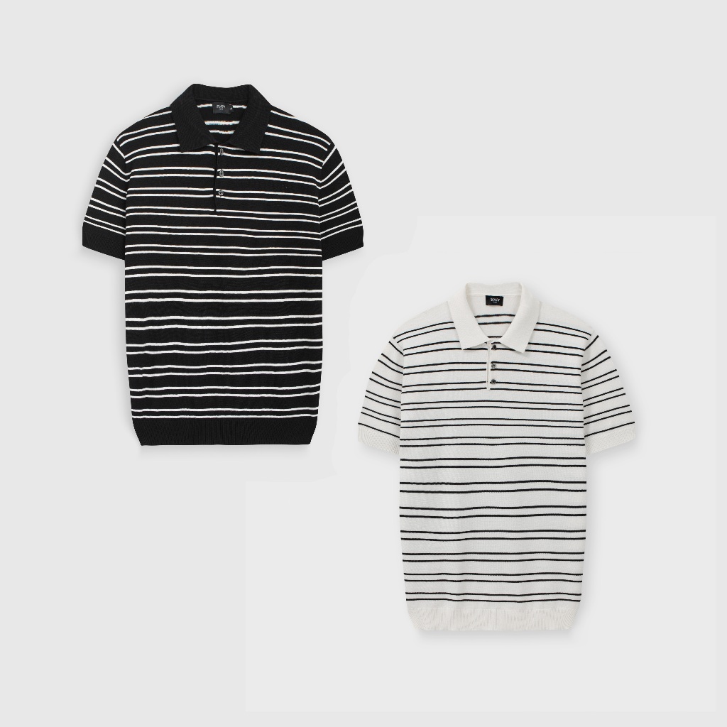 Áo Polo nam ROWAY Premium | Polo len kẻ đôi | Shopee Việt Nam