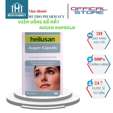 Viên uống bổ mắt Augen Kapseln Heilusan-Bổ sung dưỡng chất, tăng cường thị lực, giảm mỏi mắt-Nhập khẩu Đức-Hộp 30 viên
