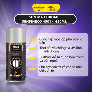 Sơn Xịt Mạ Chrome Senfineco  4501 Acrylic Spray Paint 450ml - Mvn Auto