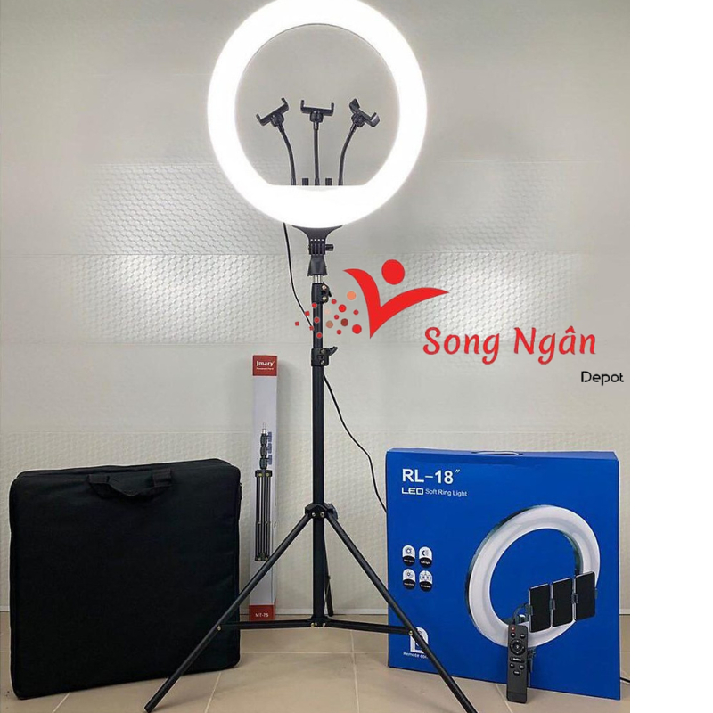 Đèn livestream 45 56 cm 3 kẹp 3 chế độ sáng kèm điều khiển và Chân 2m1 cao cấp hỗ trợ chụp ảnh video livestream bán hàng